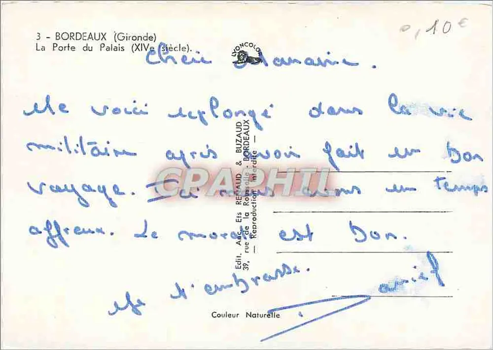 Bordeaux — A Porta do Palácio (século XIV) — Edição Dary - Verso