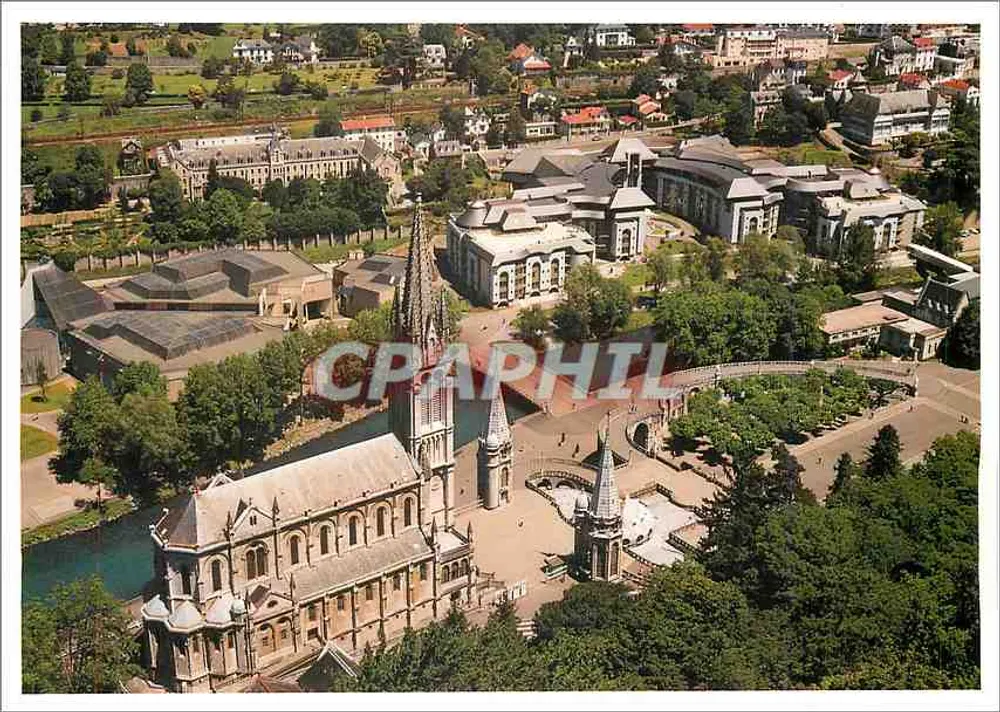 Lourdes - Luftbild des Heiligtums — Ausgabe A. Doucet, n° C 553 - Vorderseite