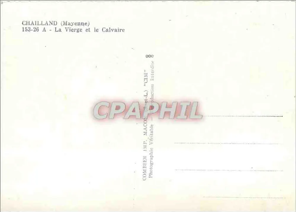 Chailland (Mayenne) — A Virgem e o Calvário — Comthier Imp. Macor-L - Verso