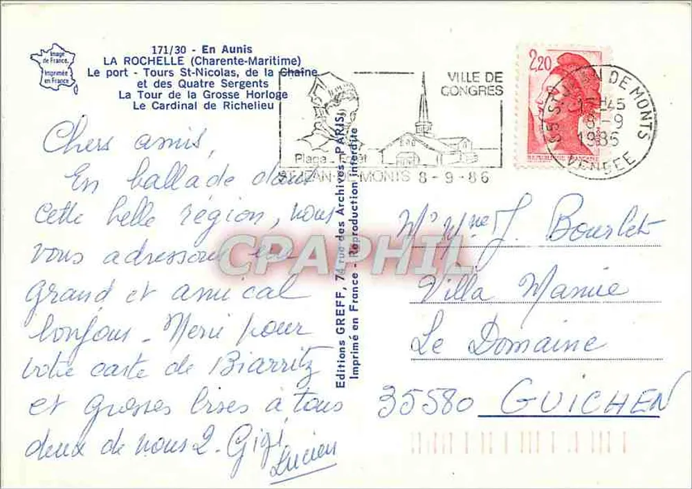 La Rochelle — Porto fortificado — Edições Archives PARISI - Verso
