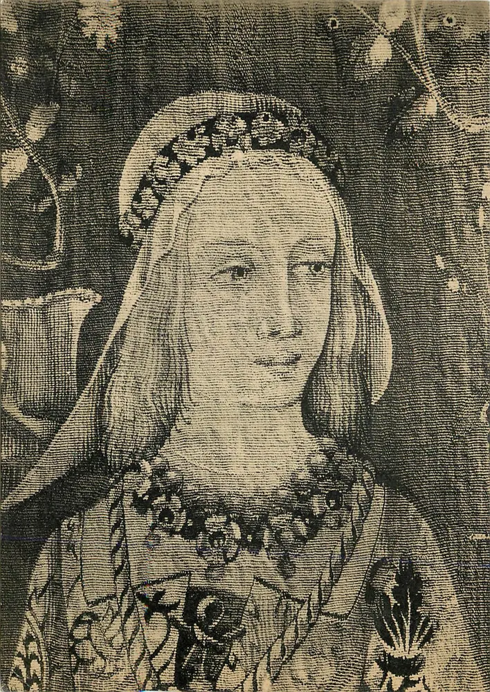 A Dama da Licorne — Início do século XVI — Tapeçarias de Cluny — Editor: Grands-Augustins, Paris - Frente