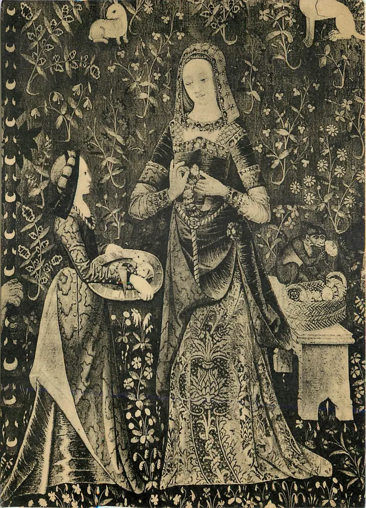 A Dama da Licorne — Tapeçaria de Cluny — Início do século XVI — Editor: Ency, 22, rue de Richelieu, Paris - Frente