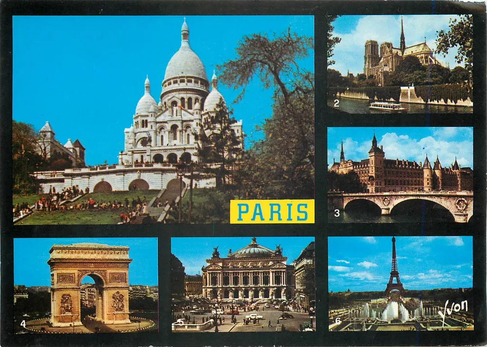 Paris — seis vistas emblemáticas — Edições Yvon - Frente