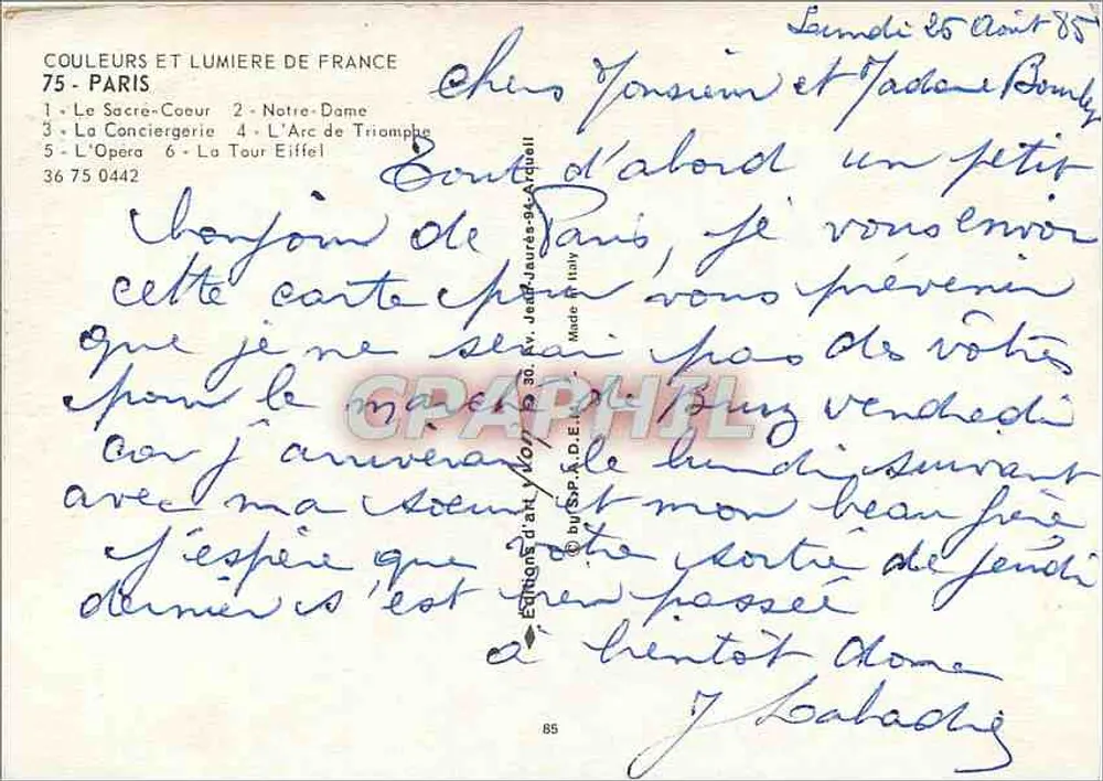 Paris — seis vistas emblemáticas — Edições Yvon - Verso