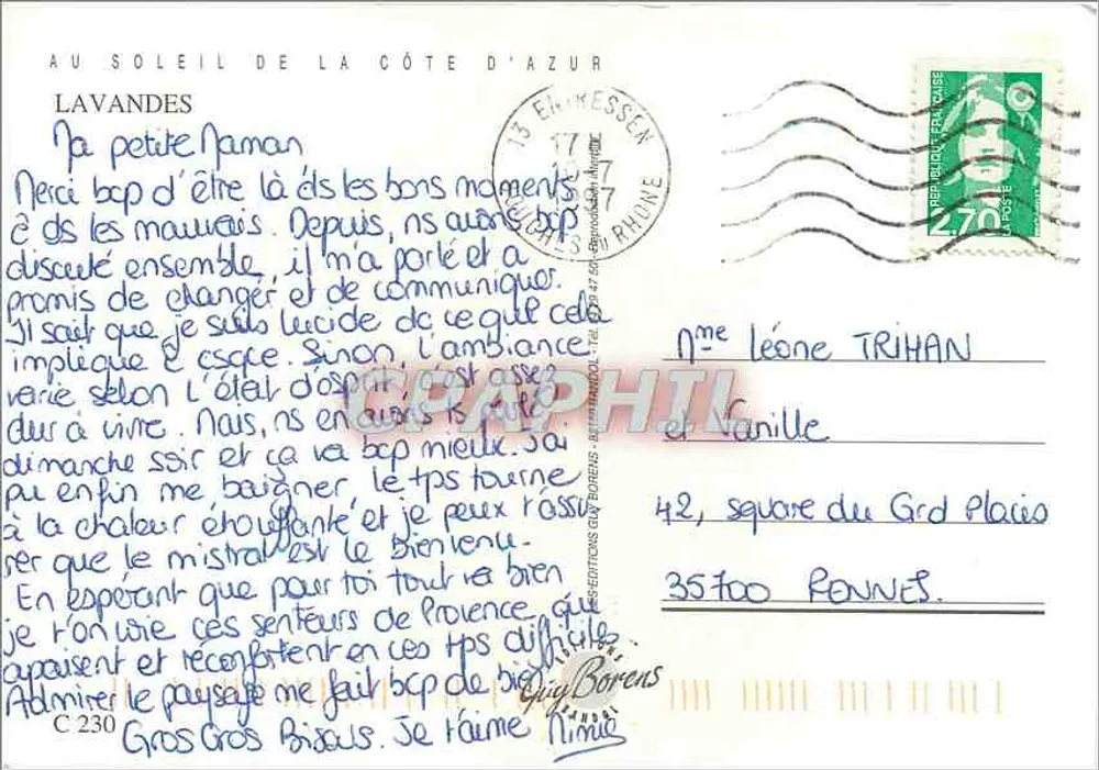 Provence — Campos de lavanda - Verso