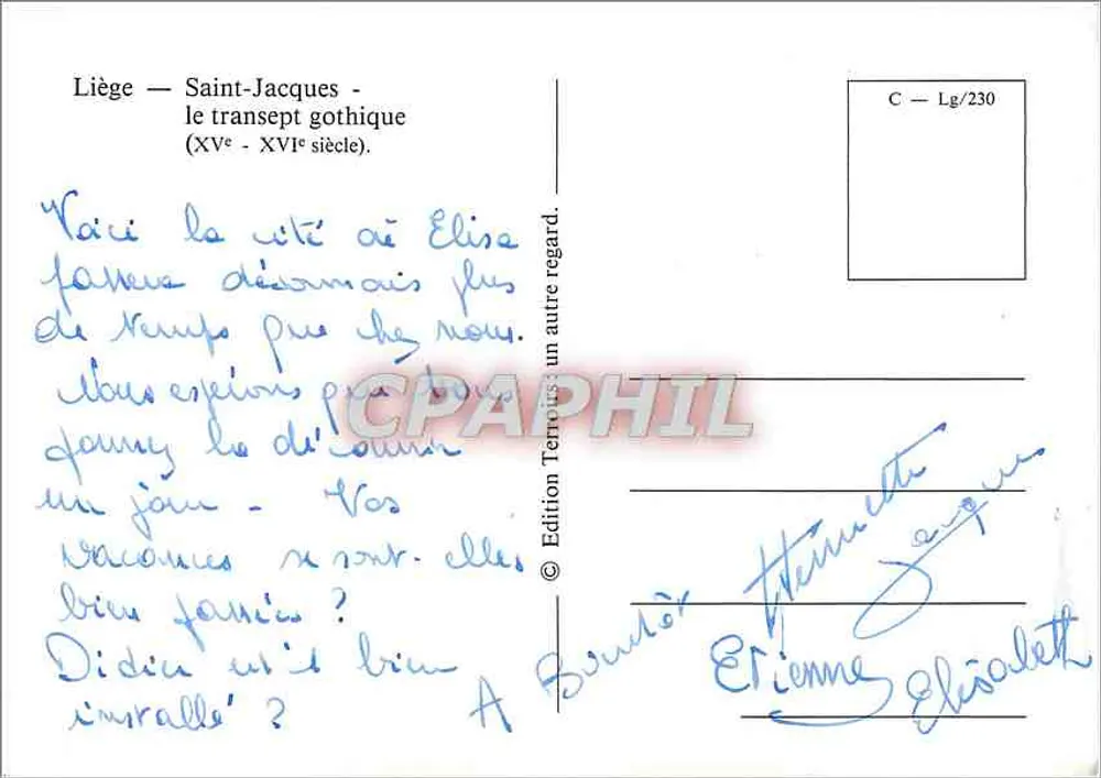 लियोज़ - सेंट-जैक्स - गोथिक ट्रांसेप्ट (15वीं - 16वीं शताब्दी) - एडिशन टेरिनो - C - Lg/230 - पीछे