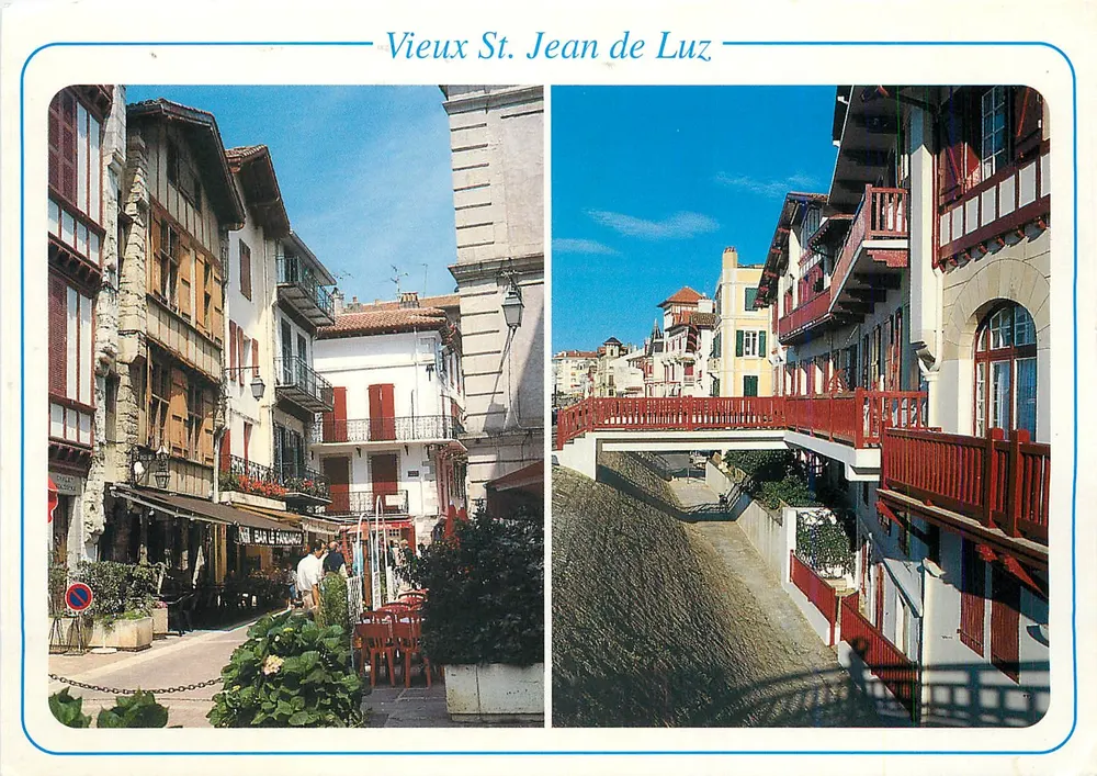 Velho Saint-Jean de Luz — vista da rua e do ponte — Edições Atlânticas n° 036 - Frente