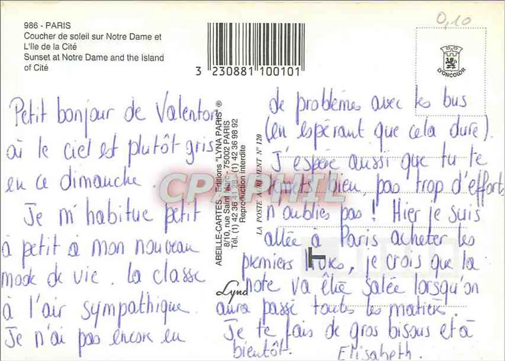 Nossa Senhora de Paris — Ilha da Cidade — Edições 'Lyna' - Verso