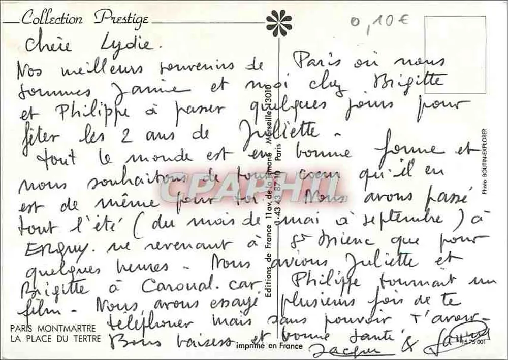 Parijs — Montmartre — Edities van Frankrijk - Achterkant