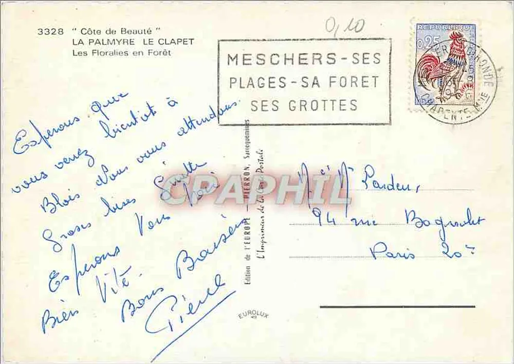 Die Florals in der Wälder — Côte de Beauté — Edition de l'Europ - Rückseite