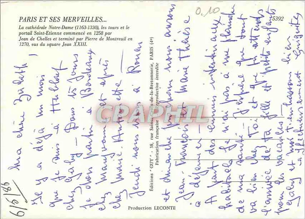 Notre-Dame de Paris — Gotische Kathedrale — Éditions GUY - Rückseite