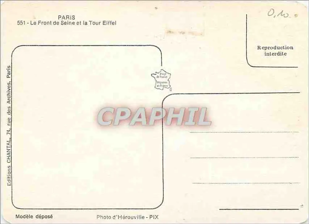 पेरिस - सीन के अग्रभाग — एडिटर आईआरआईएस, संख्या 551 - पीछे