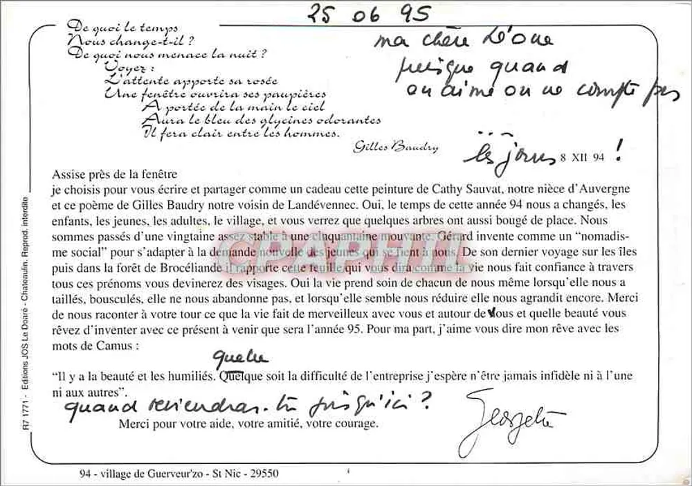 Janela abrirá seus olhos — Edições L.O. Dora - Châteauau — n° F7 1771 - Verso