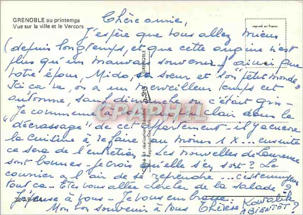 Grenoble im Frühling — Ansicht der Stadt und der Vercors — Éditions Grenoble - Rückseite
