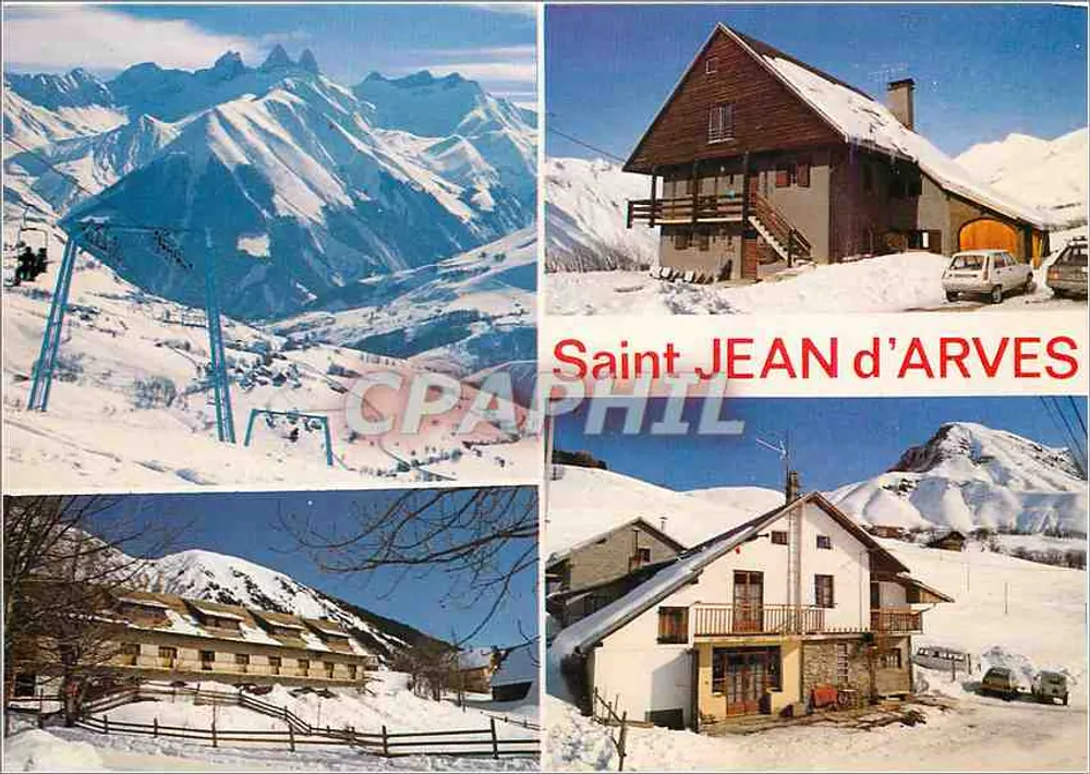 Saint JEAN d'ARVES — vista de montanhas, chalés e teleférico — Éditions EDY, 73000 CHAMBERY - Frente