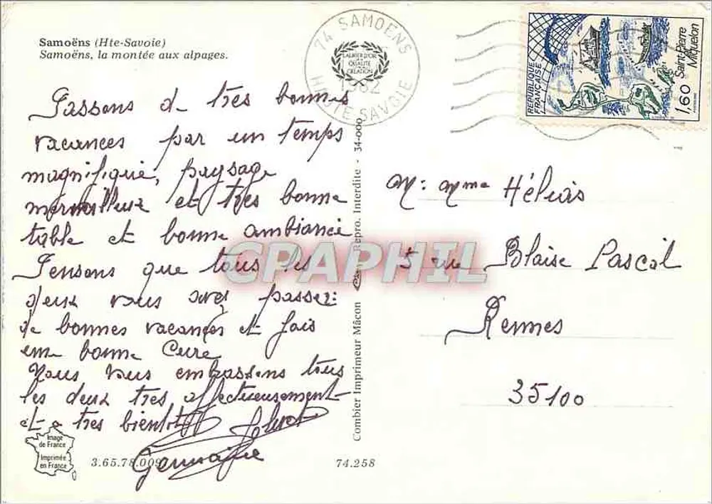 Samoëns — Aufstieg zu den Alpages — Cing - Rückseite