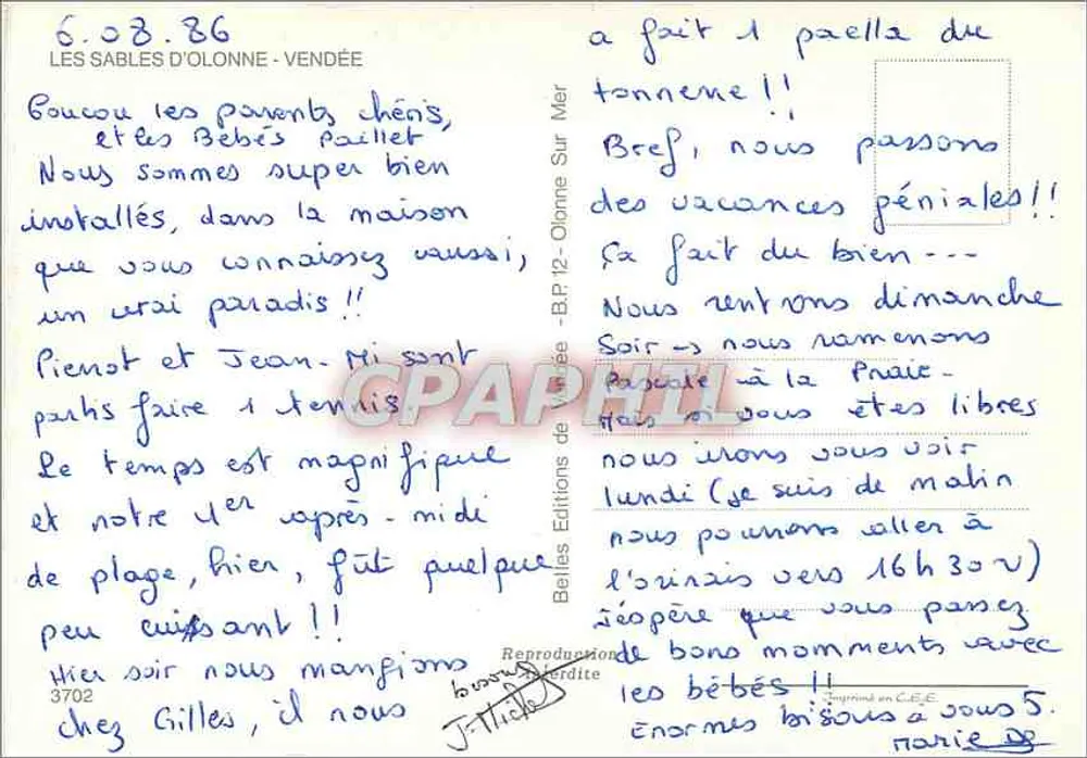 Les Sables d'Olonne — vista panorâmica e porto — editor Belles Éditions de Villedieu - Verso