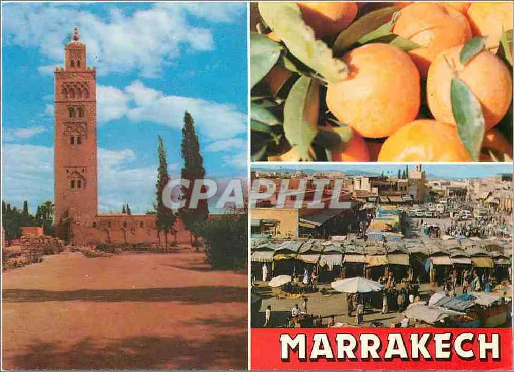 Marrakech — Moschee Koutoubia, Platz Jemaa el-Fna, Märkte — n° 146 - Vorderseite