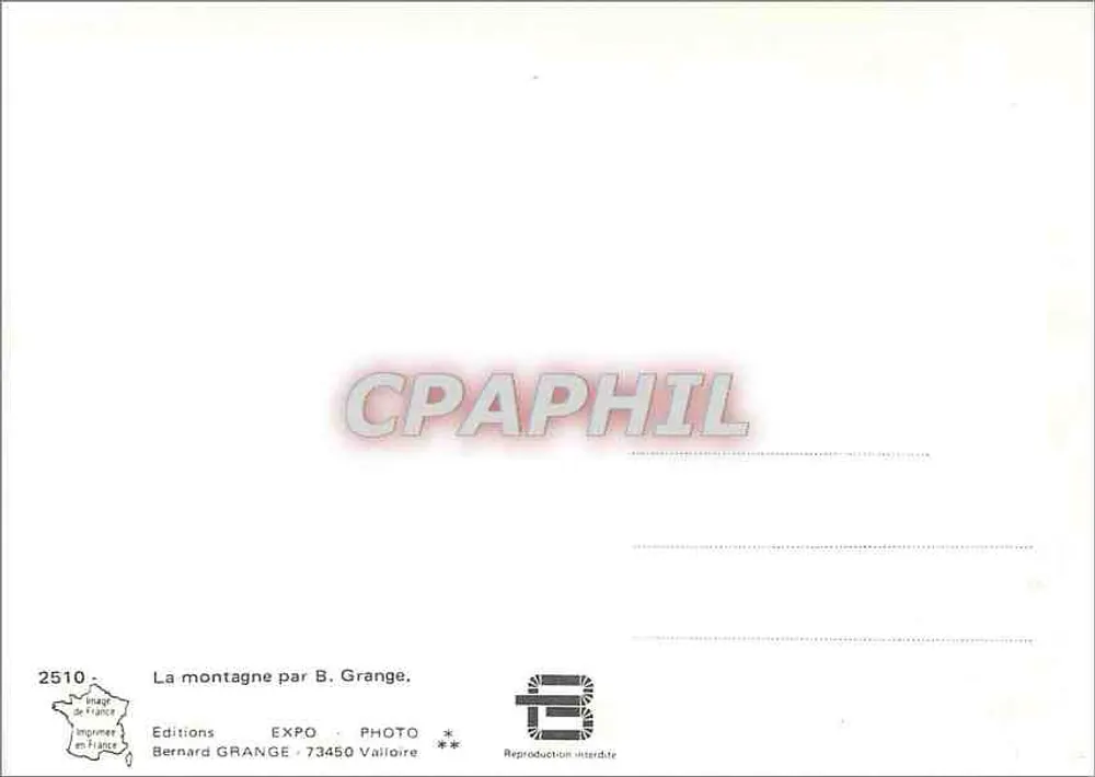 Bernard Grange — De berg — Editions EXPO PHOTO - Achterkant