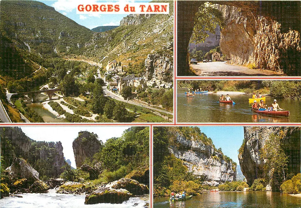 Gorges do Tarn — vista panorâmica, túnel, canoas, desvios — Edição de luxo, n°48-489 - Frente