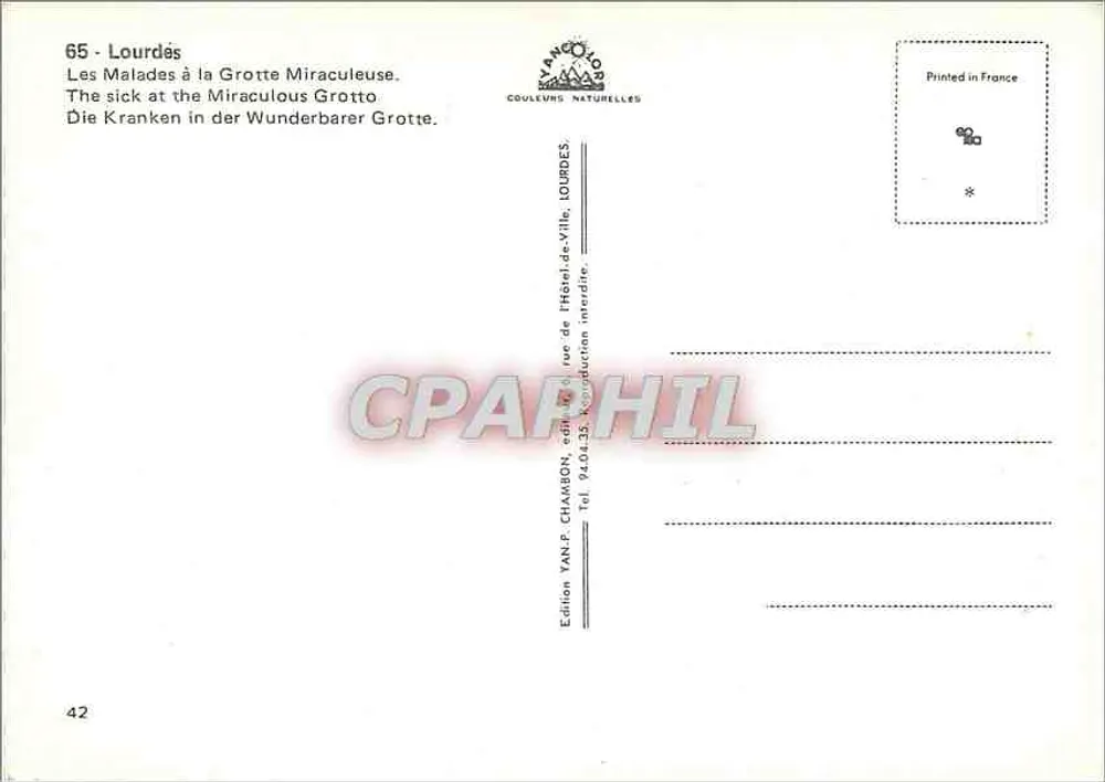 Lourdes — De wonderbaarlijke grot — Ed. YAN-P. CHAMBON - Achterkant
