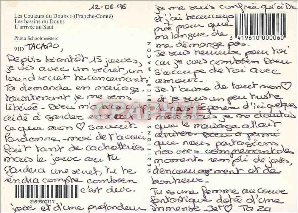Os Bassins do Doubs — Franche-Comté — Edições Bier, Macon - Verso