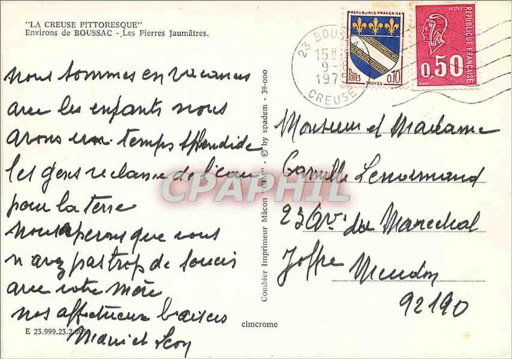 Les Pierres Jaumâtres — A Creuse Pitoresca — Cing - Verso