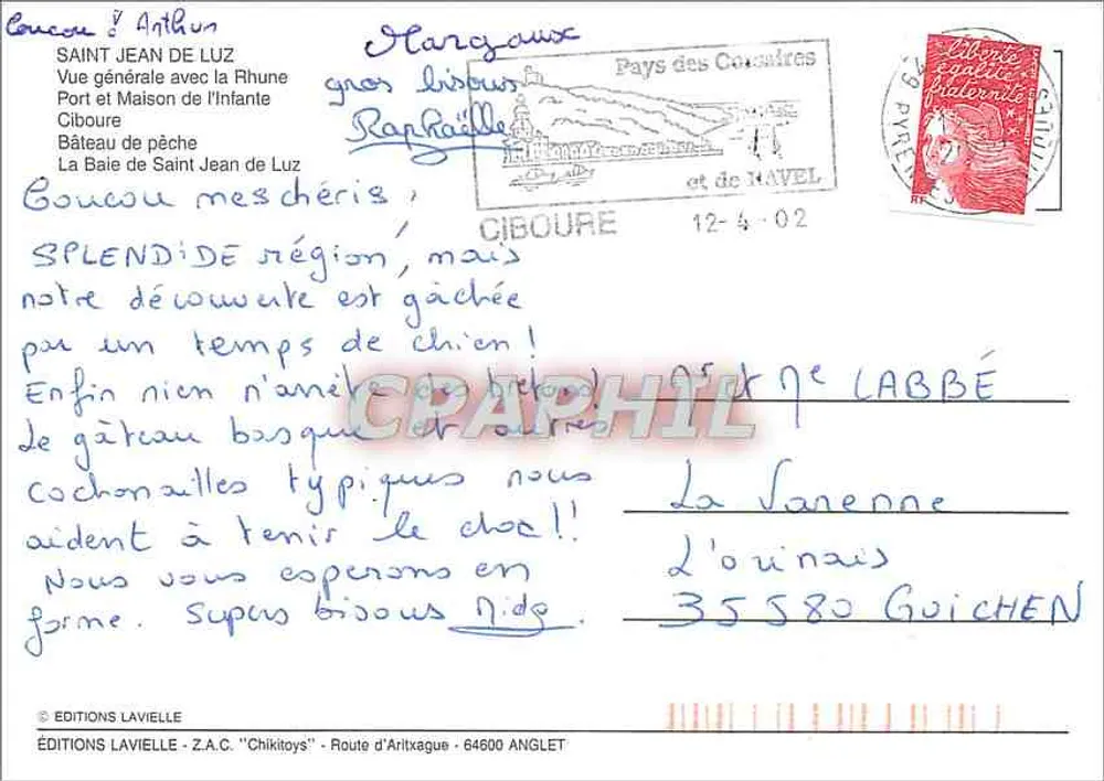 Saint Jean de Luz — ogólne widok i port — Wydawnictwo Lavielle - Rewers