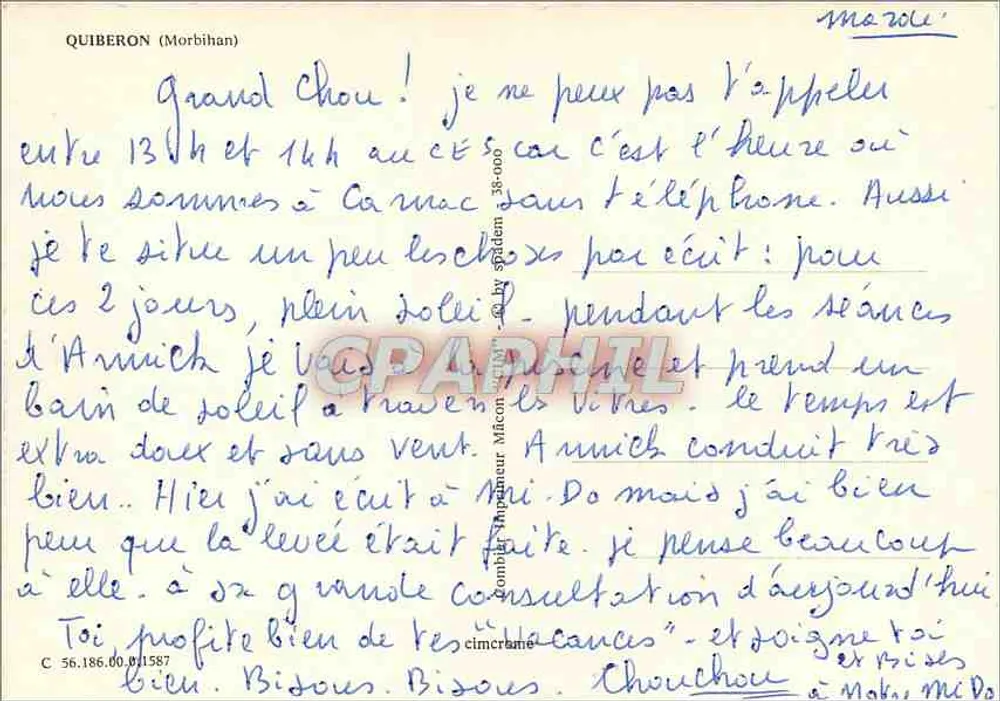 Porto Haliguen — Quiberon — editor não visível - Verso