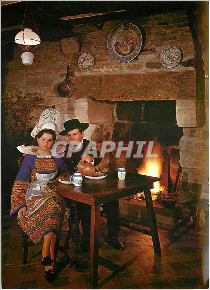 Paar in bretonischem Kleid — Cornouaille — Editions Y.R. CACOULL - F. 150 - Vorderseite
