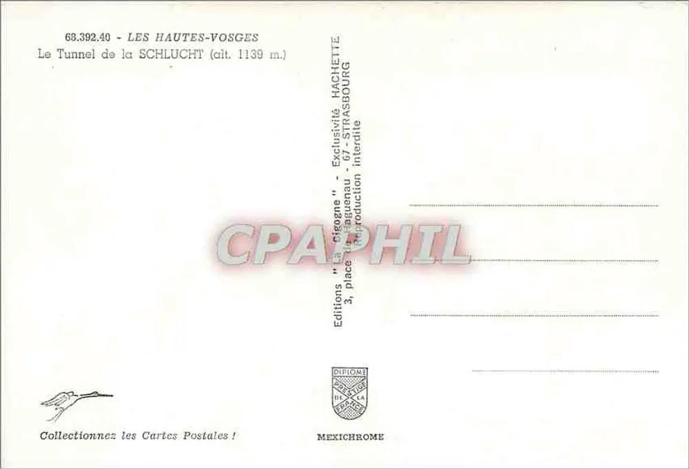 Der Schlucht-Tunnel - Die Hochvogesen — Éditions Hachette, n° 63.392.40 - Rückseite