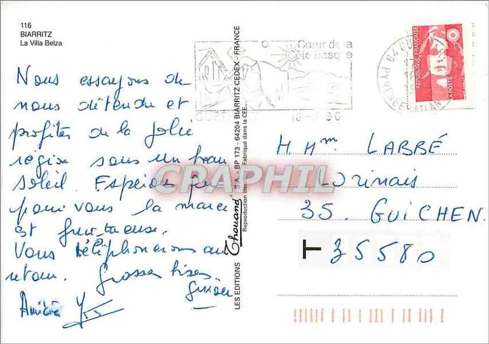 A Villa Belza — Biarritz — Edições Chauvand - Verso