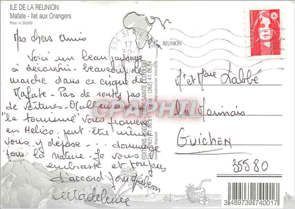 Insel Réunion — Der Mafate-Massiv — Éditions Sainte-Croix - Rückseite