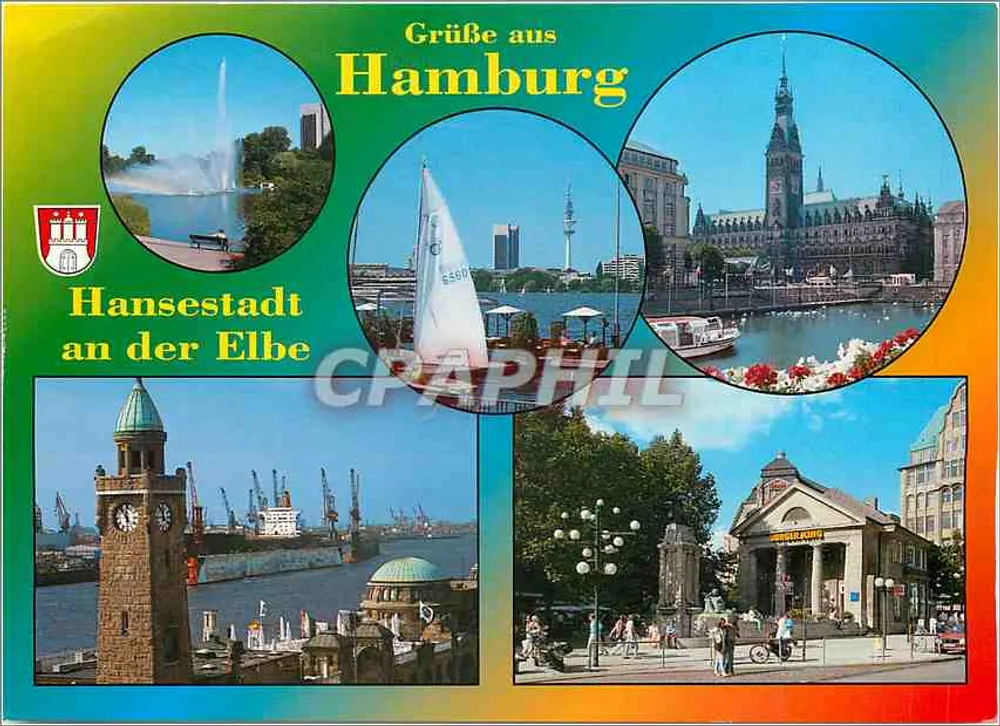 Hamburg — Grünge aus Hamburg — Hansestadt an der Elbe — Verlag Schöning - Vorderseite