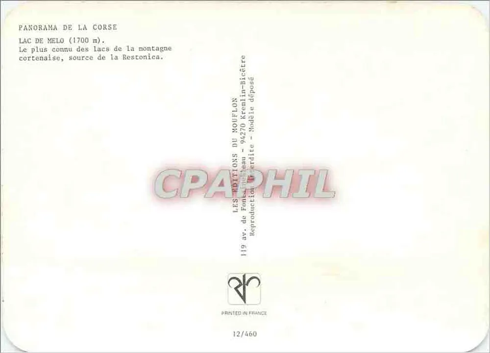 Mélo meer — berg van de Restonica — Les Éditions de la Corse - Achterkant