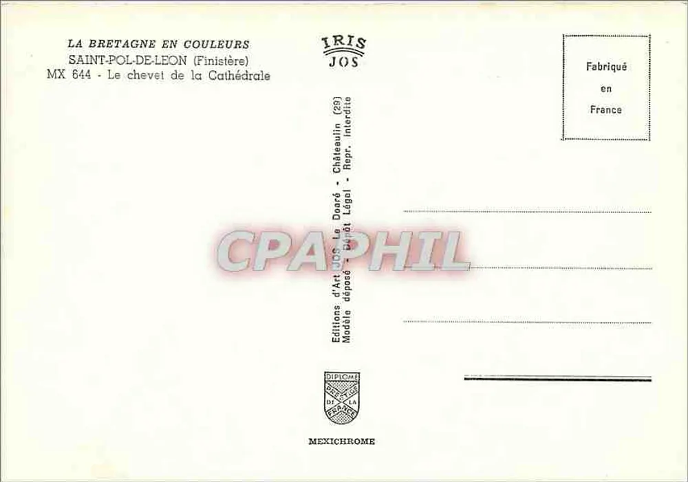 Saint-Pol-de-Léon — Das Chor der Kathedrale — Éditions d'Art Jos Le Doaré - Rückseite