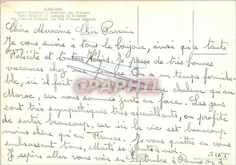 Hafen und Gärten des Mirador — Algeciras — Verlag Recuerdo de Algeciras - Rückseite
