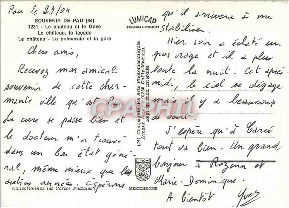 Pau — Castillo, Gave y Palmaie — Lumicad - Reverso