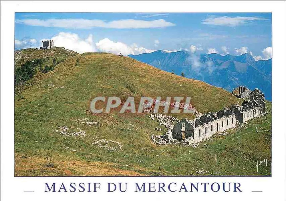 Massif do Mercantour — ruínas de um antigo quartel e fortaleza de Authion — n° 1017 - Frente