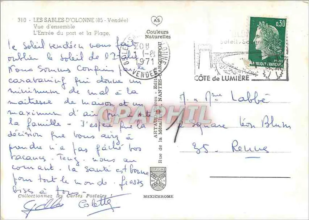 Les Sables-d'Olonne (85) — Überblick über den Hafen und die Strände — AS Couleurs Naturelles - Rückseite