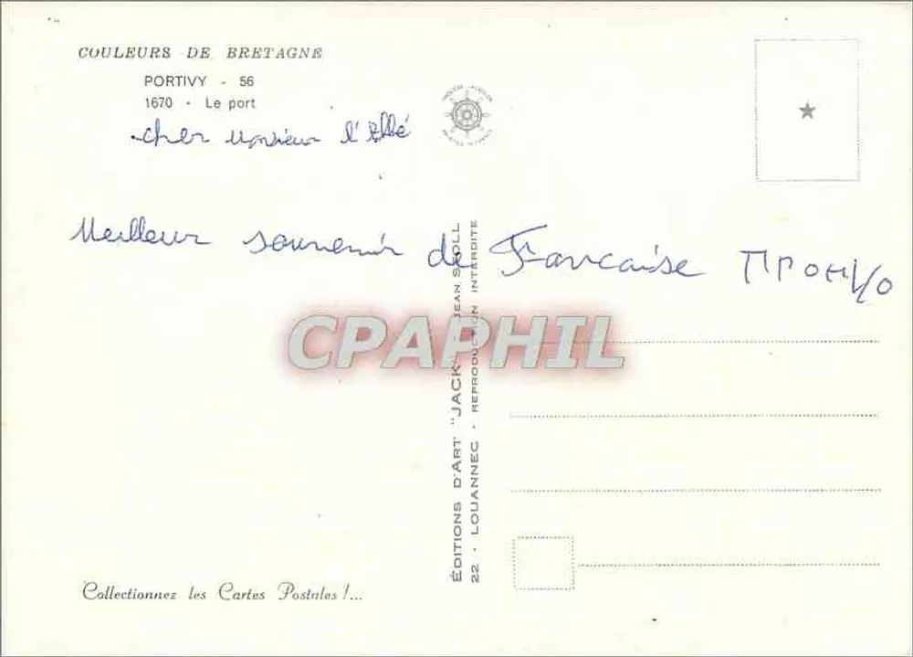 Portivy - O porto — Edições d'Art Jack - Louannec, n° 22 - Verso