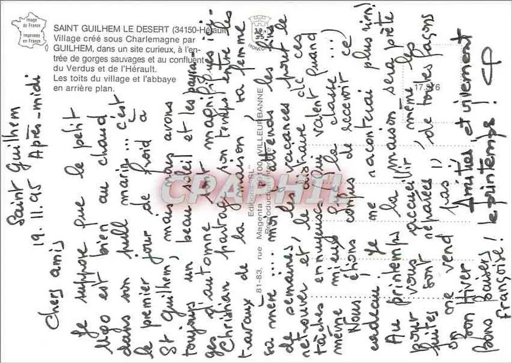 सेंट गिलहम ले डेसर्ट — मध्ययुगीन गांव एंकैस्ड — एडिशन मैग्ना - पीछे