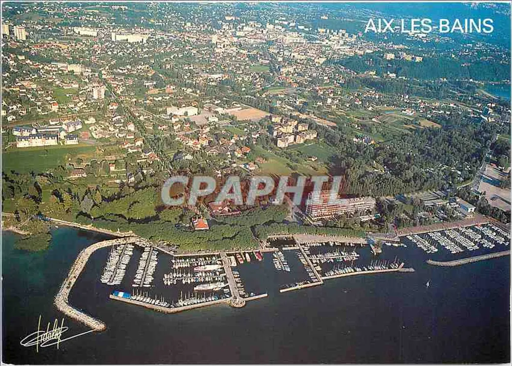 Aix-les-Bains — widok lotniczy portu i jeziora — Photo Vidalie - Awers