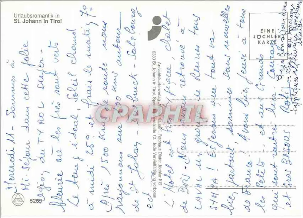 सेंट जॉहन टाइरोल — पर्वतीय छुट्टियाँ — प्रकाशक जॉचलर के.जी. - पीछे