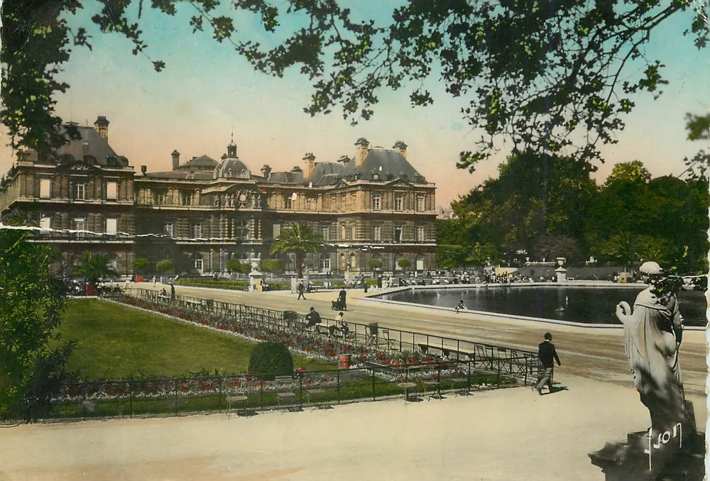 Palacio y Jardín del Luxembourg — París — editor F. Son - Anverso