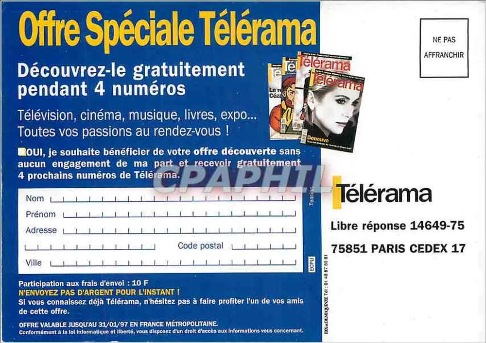 Blake et Mortimer — Exklusiv: das neue Télérâma N°2423 — Éditions Blake et Mortimer - Rückseite