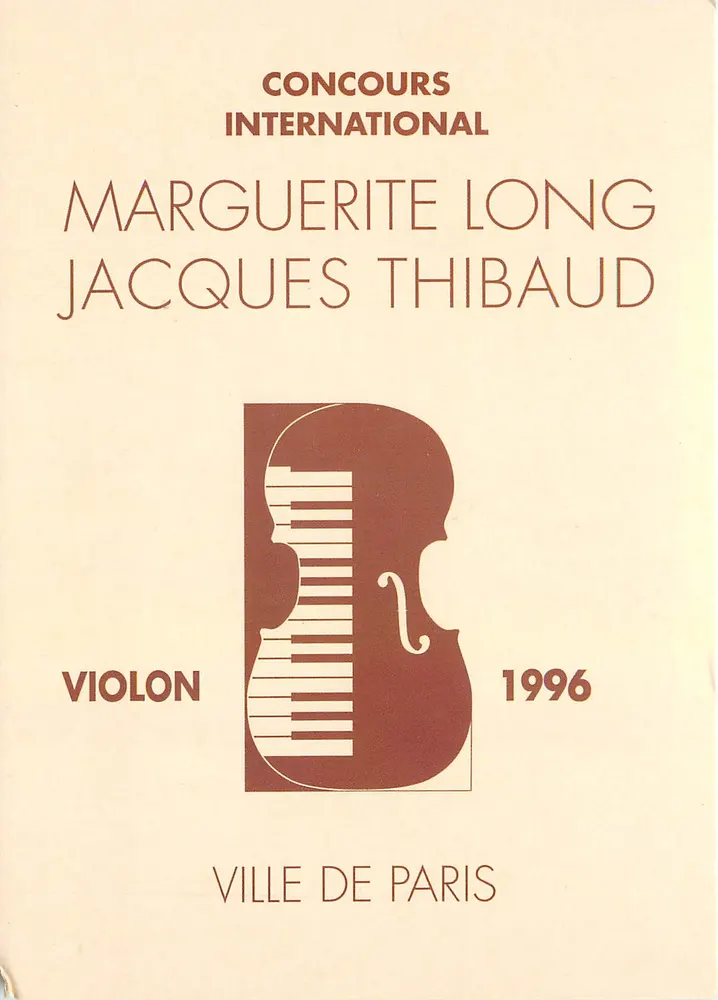 Internationaler Marguerite Long - Jacques Thibaud Wettbewerb — Stadt Paris 1996 - Vorderseite