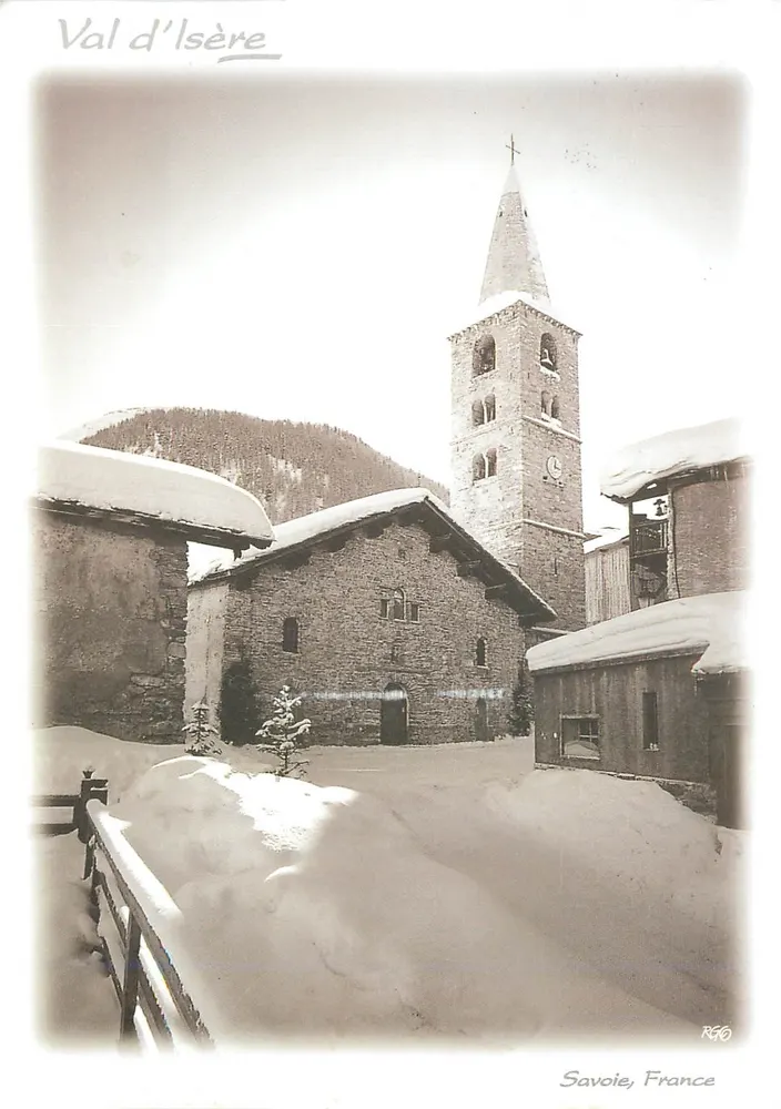 Kirche von Val d'Isère — Val d'Isère, Savoie, Frankreich — R560 - Vorderseite