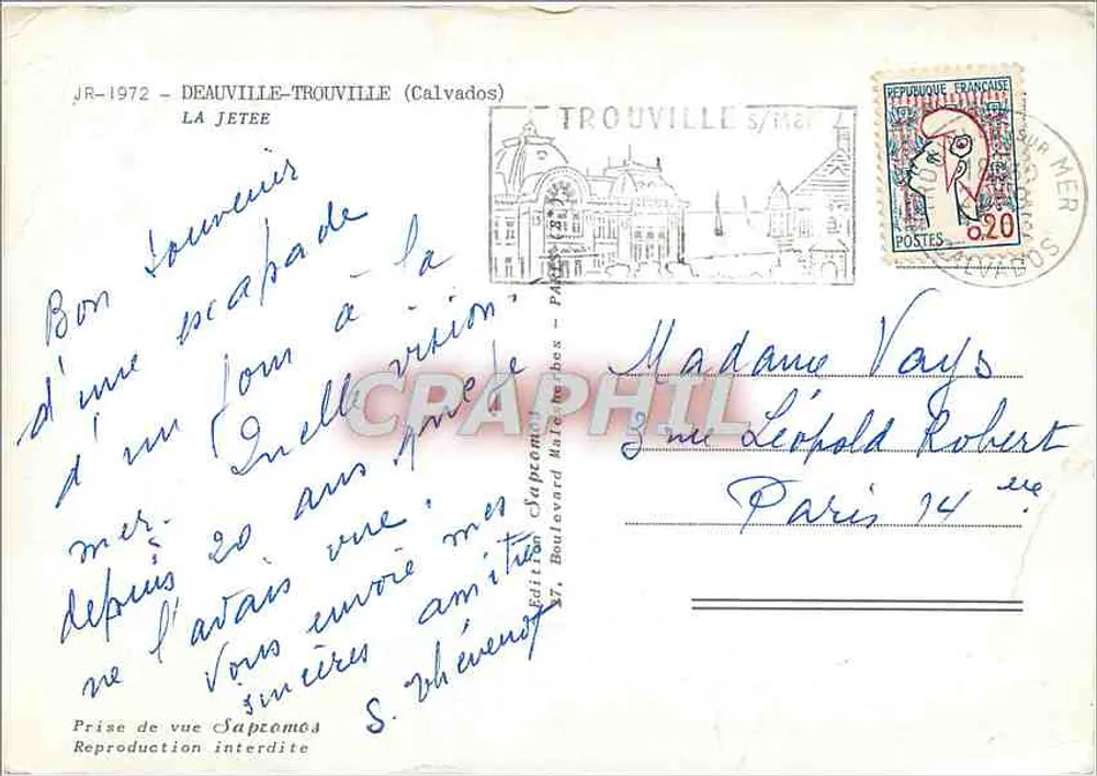 Der Steg - Deauville-Trouville (Calvados) — Edition Sapràmos - Rückseite