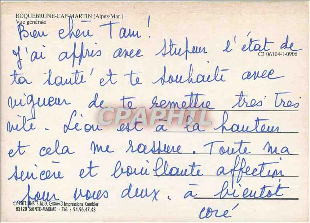 Roquebrune-Cap-Martin — vista geral — Éditions S.M.D. Impressions Combier - Verso